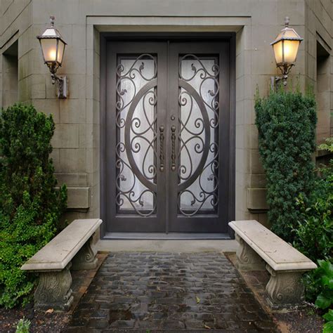 Wrought Iron Exterior Door With Sidelight