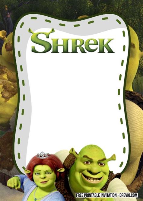 Free Printable Shrek Birthday Party Invitations
