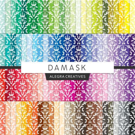 100 Damask Digital Paper Damask Scrapbook By Alegracreatives