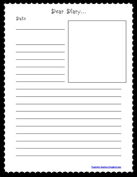 Free Dear Diary Template Printable
