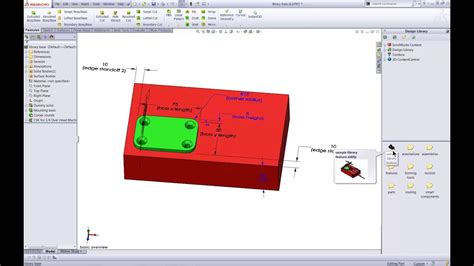 Solidworks Creating Design Library Features Youtube