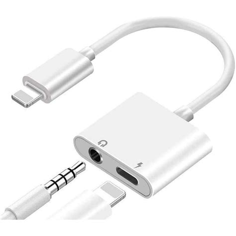 For Iphone 35mm Headphone Adapter And Splitter 2 In 1 Lightning To 3