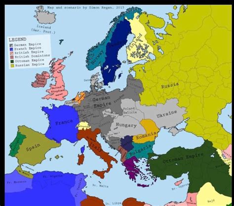 A Map Showing German Victory In World War 1 Central Powers Winning