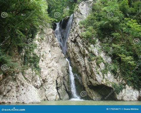 Agursky Waterfall In Sochi Stock Image Image Of Waterfall 175254671