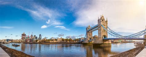 London Cityscape Panorama With River Thames Tower Bridge And Tower Of