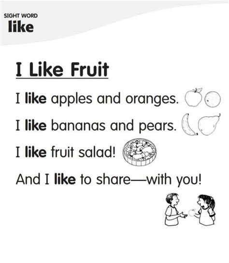 An Apple And Orange Poem Is Shown With The Words Like I Like Fruit
