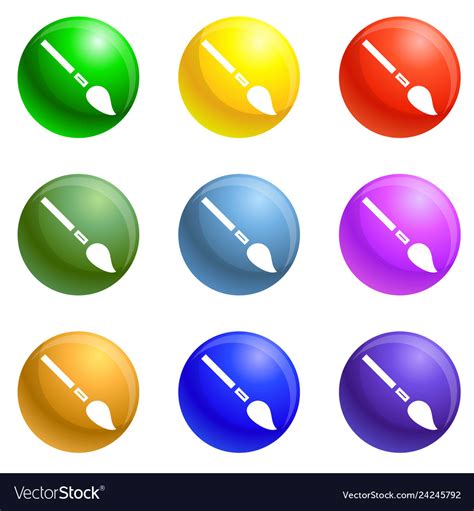 Brush Paint Tool Icons Set Royalty Free Vector Image