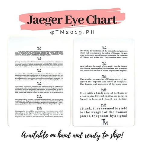 Tm2019 Pocket Size Jaeger Eye Chart Shopee Philippines