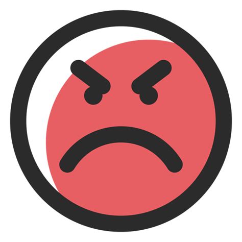 Angry Colored Stroke Emoticon Transparent PNG SVG Vector File