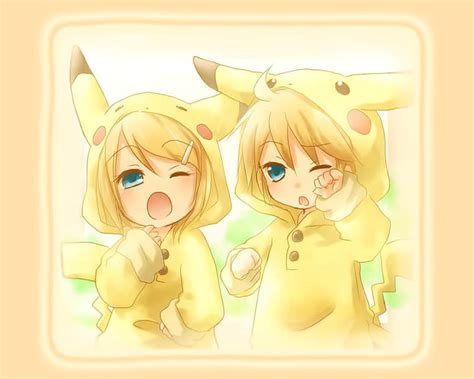 Pikachus X3 Len Yellow Pokemon Pikachu Child Childs Kamine Rin