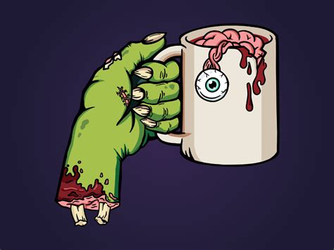 Zombie Coffee Brains Zombie Coffee Zombie Illustration Zombie