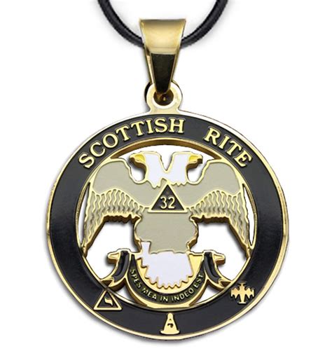Scottish Rite 32nd Degree Gold Color Stainless Steel Masonic