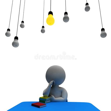 Lightbulb Idea Represents Think About It 3d Rendering Stock