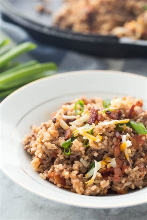 © 2019 hot pot and bbq house. One Pot BBQ Bacon Cheeseburger Rice - 30 Minute Meal