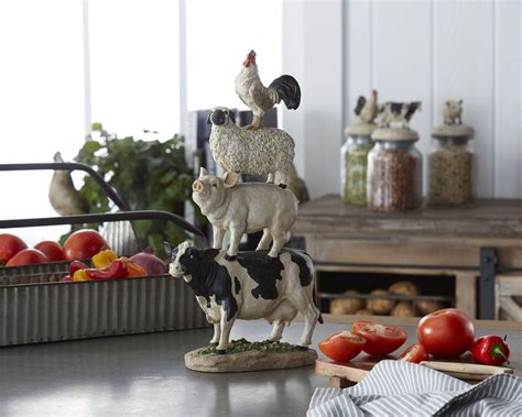 A Charming Accent To Any Country Kitchen This Farm Animal Stack Is