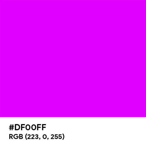 Fluorescent Purple Color Hex Code Is Df00ff
