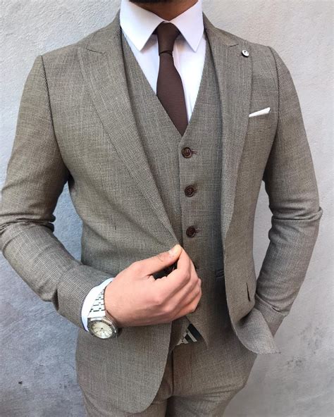 Buy Brown Slim Fit Suit By Worldwide Shipping