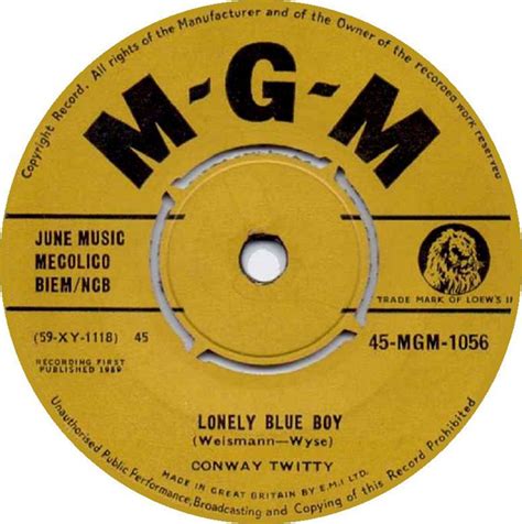 Conway Twitty Lonely Blue Boy 1960 Vinyl Discogs