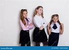 Three Beautiful Girls at the School Board in Class in Class Stock Image ...