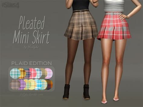 Pleated Mini Skirt Plaid Edition At Trillyke Sims 4 Updates