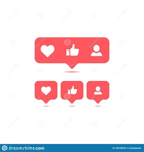 Social Media Instagram Modern Like Follower Red Color Follower