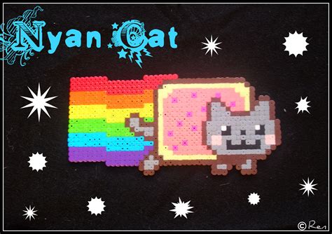 Perler Bead Nyan Cat A Pegboard Bead Charm Art Photography And Beadwork On Cut Out Keep