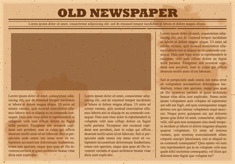 Old Newspaper Template Vector Art Icons And Graphics For Free Download