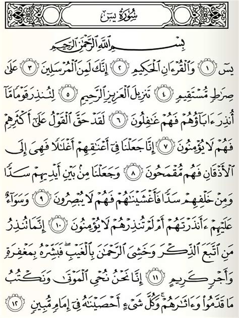 Surat Yasin Malam Jumat Arab Al Quran Tulisan Latin Lengkap Dengan