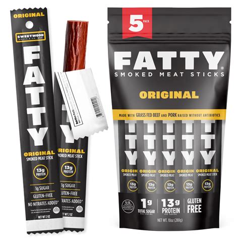 Fatty 2 Oz Five Pack Original Beef Sticks Sweetwood Smoke And Co