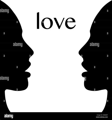 Man And Woman Profile Faces In Silhouette Stock Vector Image And Art Alamy