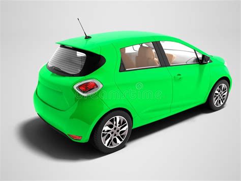 Modern Green Electric Car For Summer Trips Isolated 3d Render On Stock
