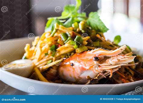Thai Spicy Shrimp Salad Stock Photo Image Of Gourmet 40424328