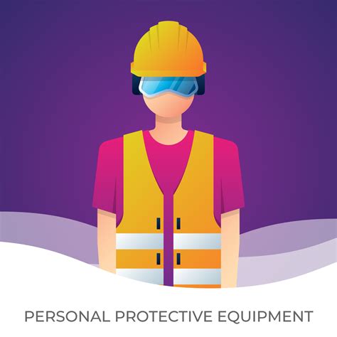 Worker With Personal Protective Equipment And Safety Illustration