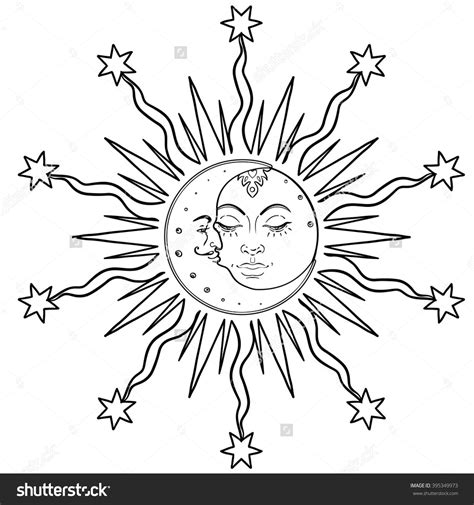 Sun And Moon Vector At Collection Of Sun And Moon