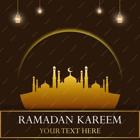 Premium Vector Ramadan Kareem Brown Golden Background Islamic Social