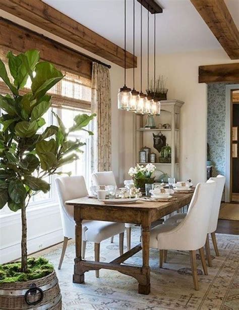 50 Stunning Farmhouse Dining Room Decoration Ideas Pimphomee
