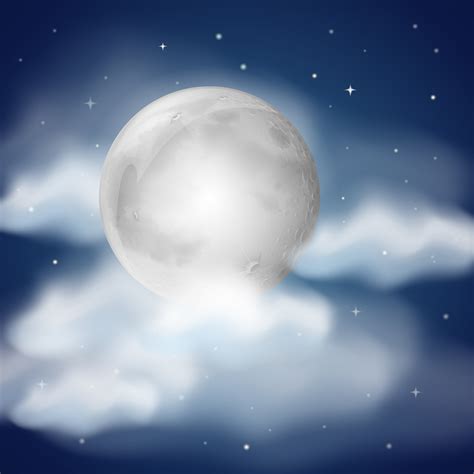 Moon At Night With Clouds 293980 Vector Art At Vecteezy