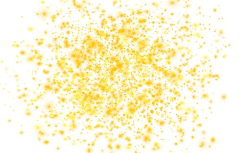 Magic Particles Of Yellow Glitter Effect Isolated On Transparent
