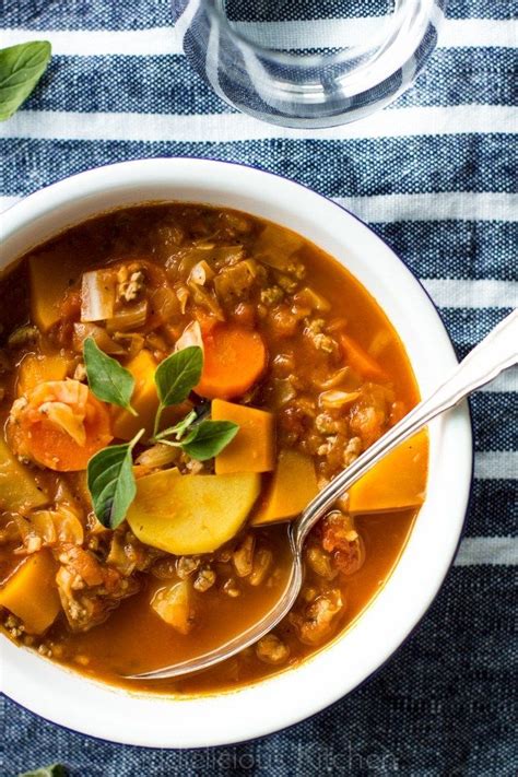 Hearty Autumn Soup With Veggies And Minced Beef Fall Soup Recipes