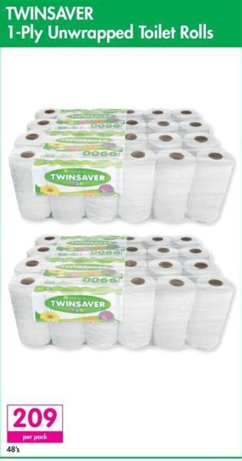 Twinsaver 1 Ply Unwrapped Toilet Rolls Offer At Makro