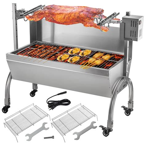 Vevor 88 Lbs Rotisserie Grill Roaster With Wind Deflector 45w Bbq