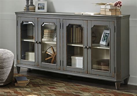 Good price modern living room furniture storage cabinet product deatail: Mirimyn Antique Grey Door Accent Cabinet | Local Overstock ...