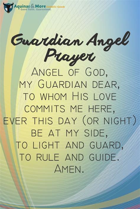 Guardian Angel Prayer Angel Of God My Guardian Dear To Whom His Love