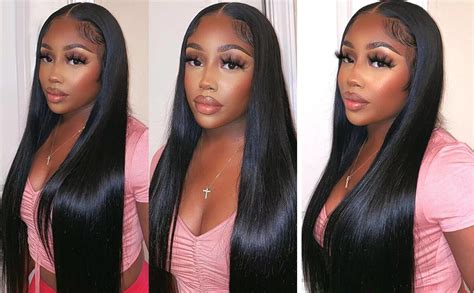 Amazon Com Maxine 5x5 HD Transparent Lace Front Wig Silky Straight