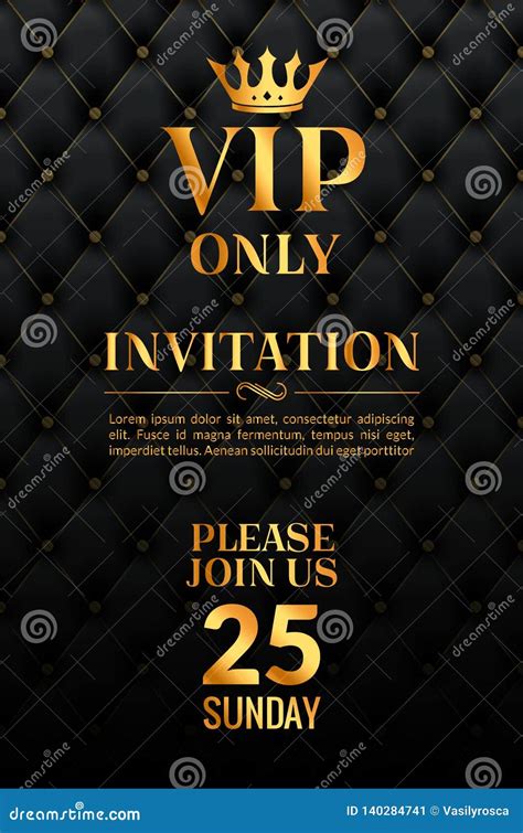 Vip Invitation Luxury Poster Design Golden Word Vip Premium Invitation