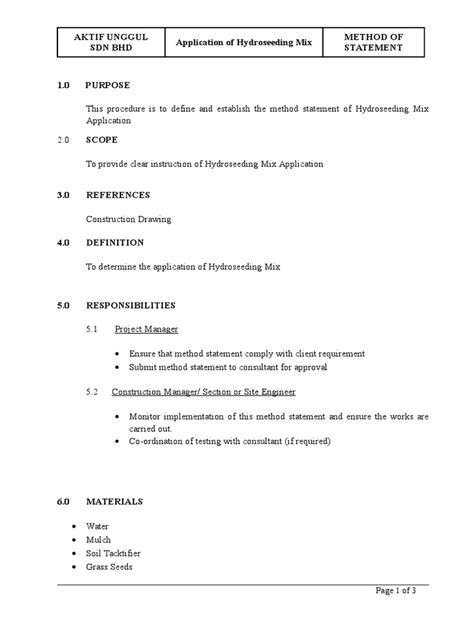 I know i said this is a specialized technique, that doesn't mean you cannot try it yourself. Method Statement for Hydroseeding | Construction ...