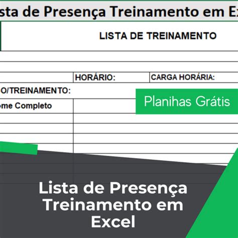 Lista de Presença Treinamento em Excel Smart Planilhas