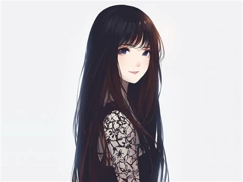 Download Wallpaper 1152x864 Beautiful Anime Girl Artwork Long Hair