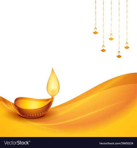 Happy Diwali Festival Background In Golden Color Vector Image