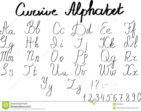 Cursive Alphabet Numbers Download Printable Cursive Alphabet Free